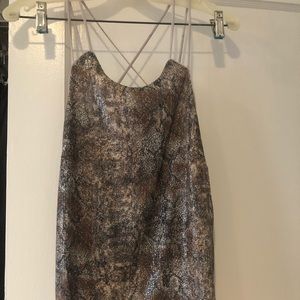 Cross cross snake skin top